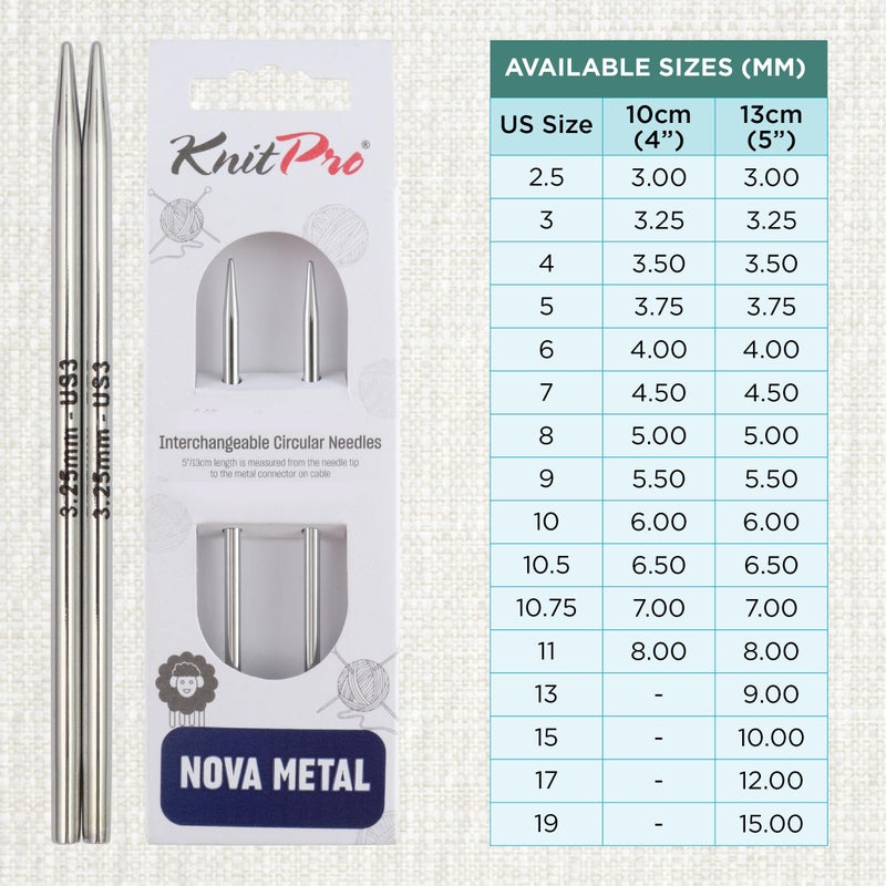 KnitPro Nova Interchangeable Circular Needles 5" (13cm) | US Size 3 (3.25mm) - Image 4